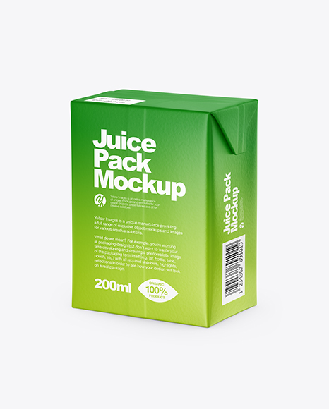 200ml Matte Juice Carton Package Mockup