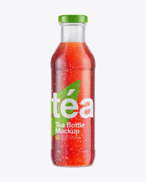 Bottle with Condensation in Shrink Sleeve Mockup