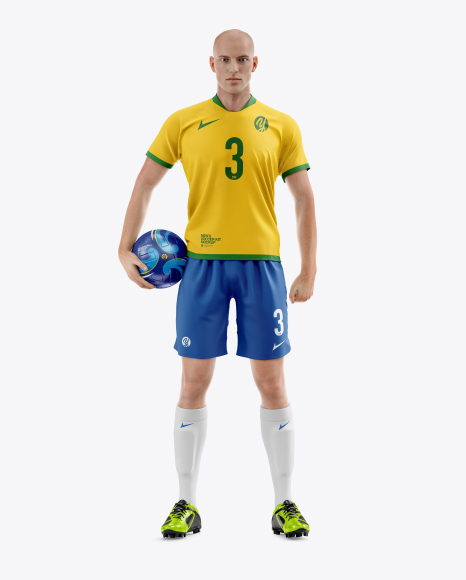 Soccer Player with Ball Mockup