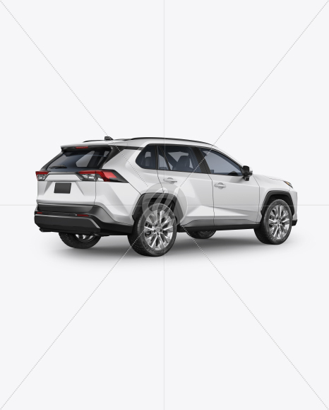 Compact Crossover SUV Mockup - Back Half Side View