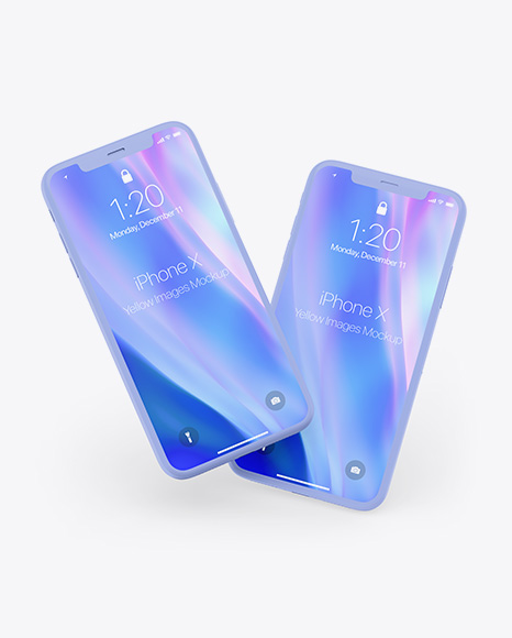 Two Clay Apple iPhones X Mockup