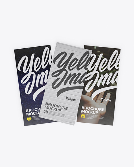 Three Textured Brochures Mockup