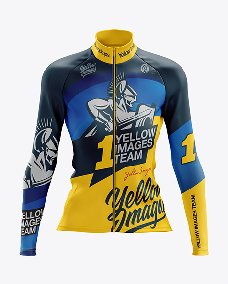 Women’s Cycling Thermal Jersey LS mockup (Front View)