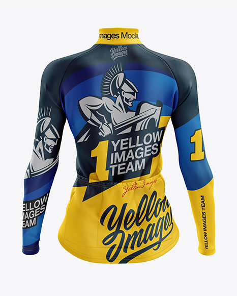 Women’s Cycling Thermal Jersey LS mockup (Back View)