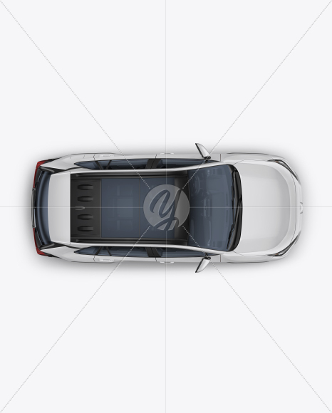 Compact Crossover SUV Mockup - Top View