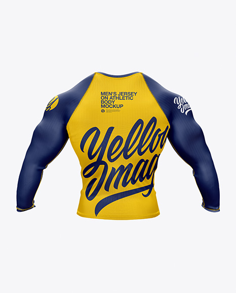 Men's Long Sleeve Jersey on Athletic Body Mockup