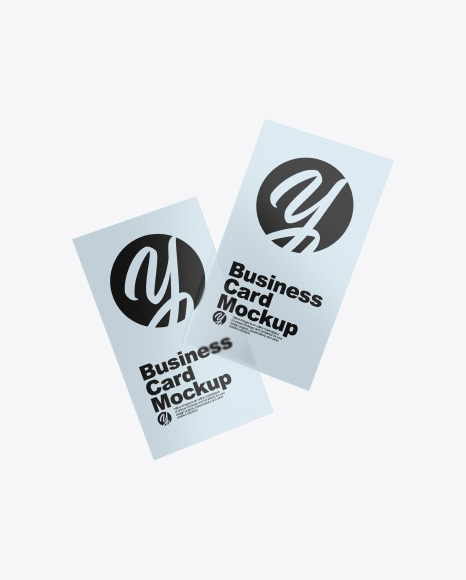 Two Transparent Business Cards Mockup