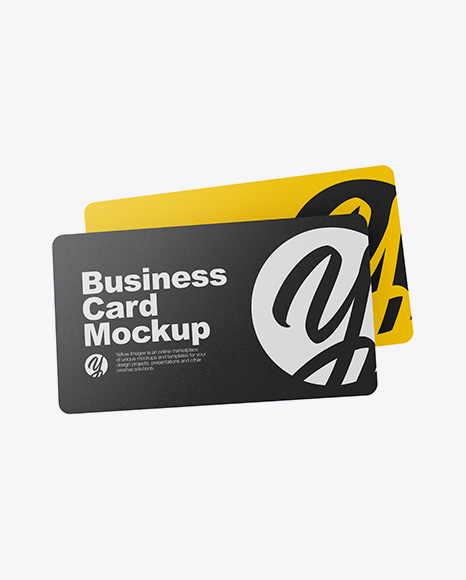 Glossy Business Cards Mockup
