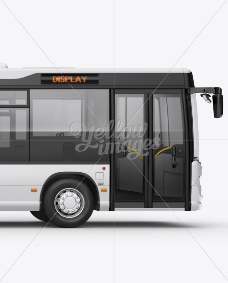 City Bus HQ Mockup Right Side View