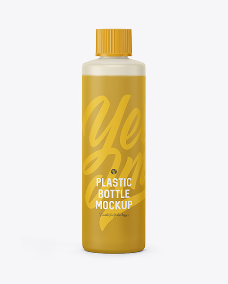 250ml Frosted Plastic Bottle Mockup