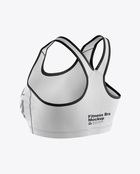Sports Bra Mockup - Back Half Side View