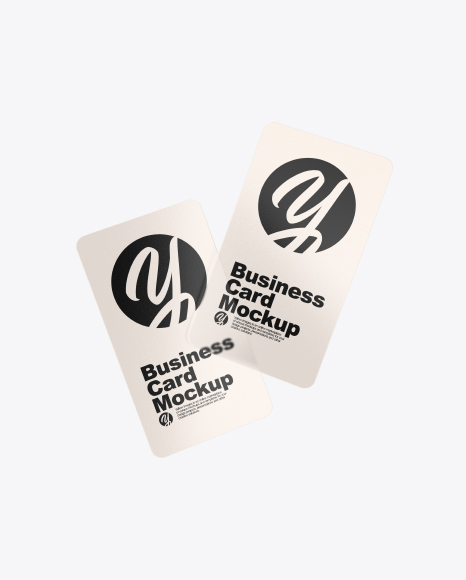 Two Transparent Business Cards Mockup