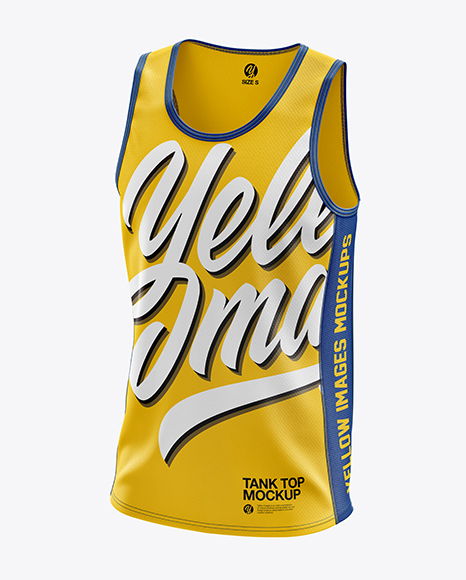 Men’s Running Singlet mockup (Half Side View)
