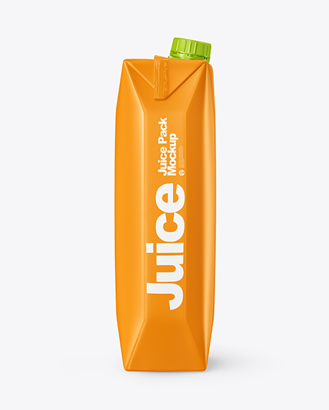 Glossy Juice Pack with Screw Cap Mockup