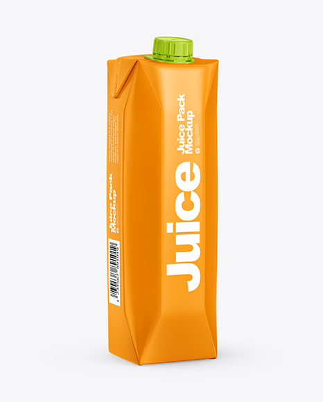 Glossy Juice Pack with Screw Cap Mockup