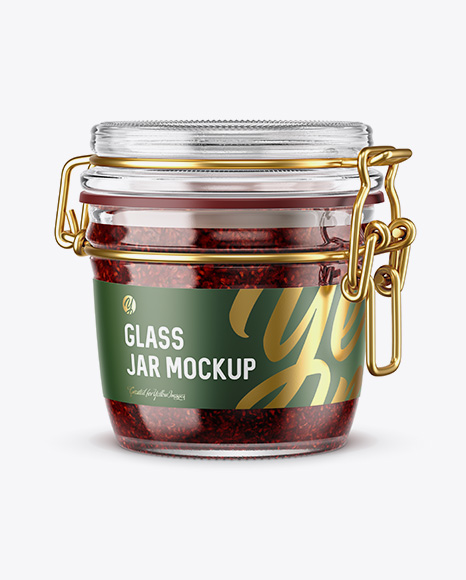 Glass Jam Jar With Clamp Lid Mockup