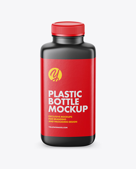 Matte Plastic Bottle Mockup - High-Angle Shot