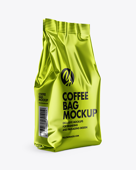Metallic Coffee Bag Mockup