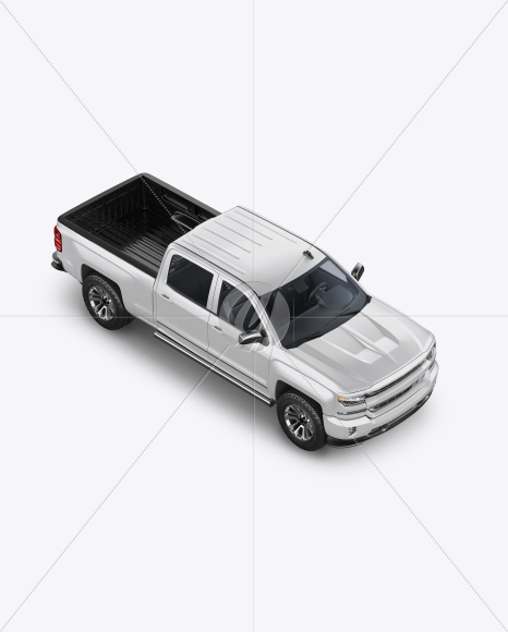Full-Size Pickup Truck Mockup - Half Side View (High-Angle Shot)