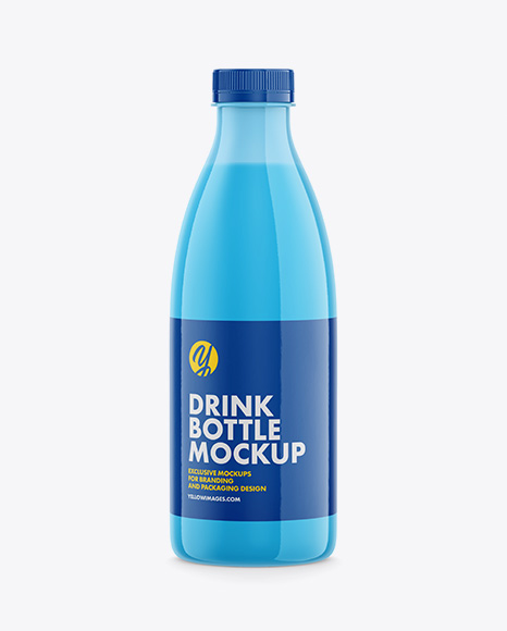 Plastic Glossy Drink Bottle Mockup