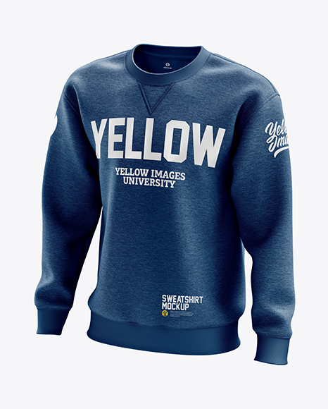 Men’s Heather Heavyweight Sweatshirt mockup (Half Side View)