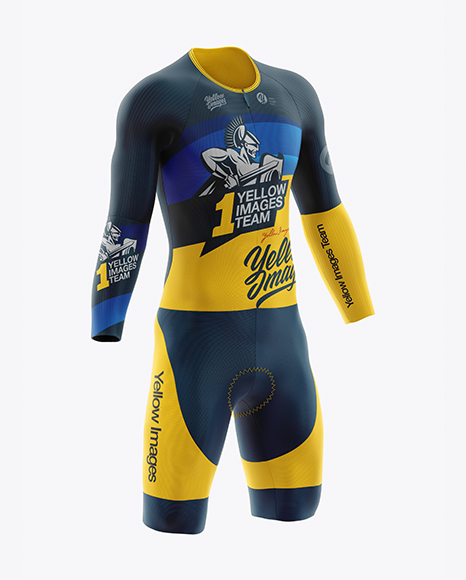 Cycling Speed Suit Mockup - Half Side View