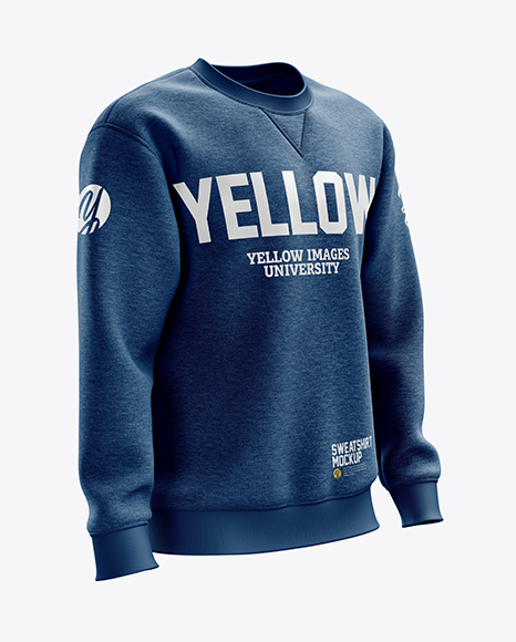 Men’s Heather Heavyweight Sweatshirt mockup (Right Half Side View)