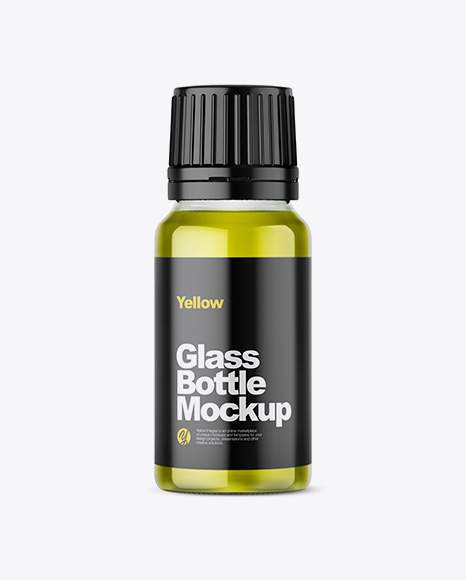 Clear Glass Bottle with Oil Mockup
