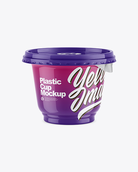 Glossy Pastic Cup Mockup
