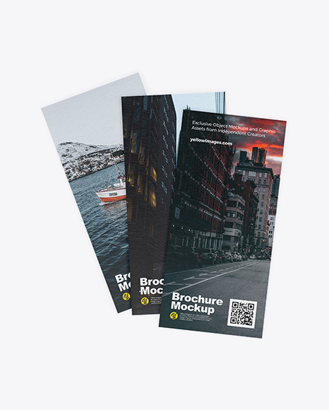 Three Textured Brochures Mockup