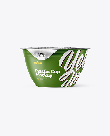 Matte Plastic Cup with Foil Lid Mockup