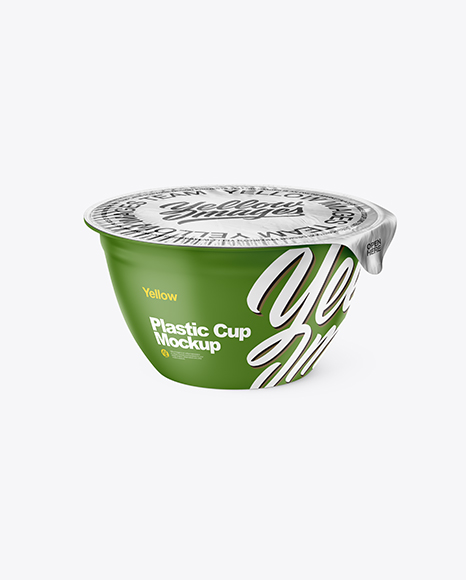 Matte Plastic Cup with Foil Lid Mockup