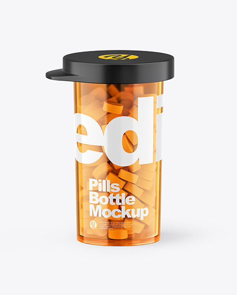 Orange Pills Bottle Mockup