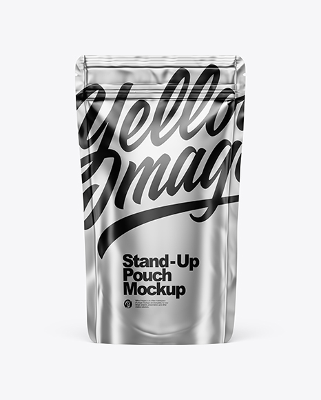 Metallic Stand Up Pouch W/ Zipper Mockup