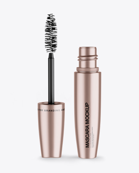 Opened Metallic Mascara Tube Mockup