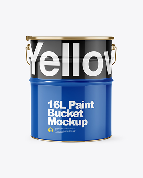 16L Glossy Paint Bucket Mockup