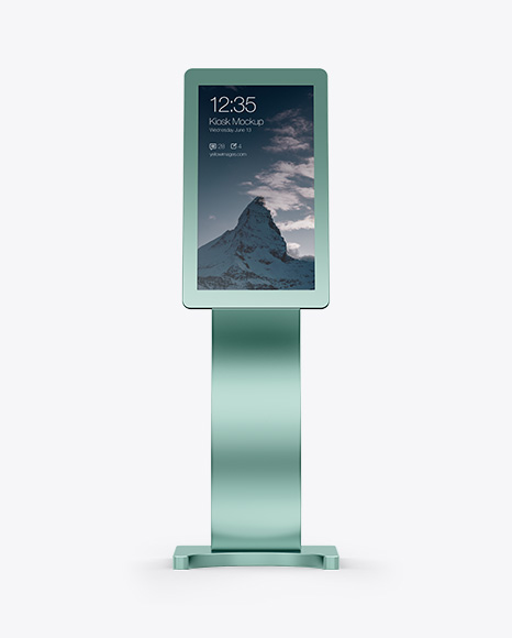 Metallic Information Kiosk Mockup