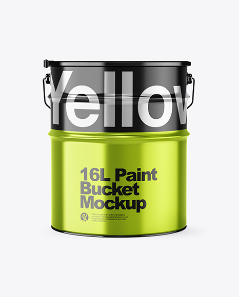 16L Metallic Paint Bucket Mockup