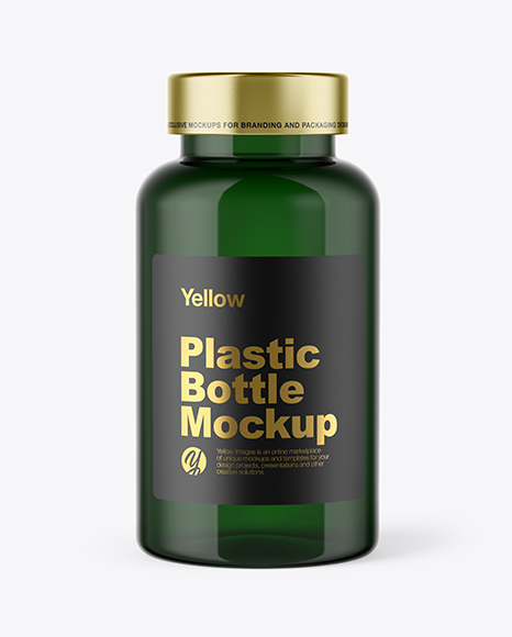 Green  Plastic Bottle Mockup