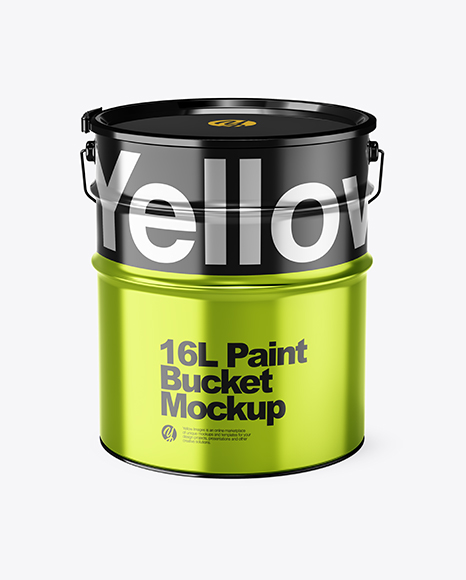 16L Metallic Paint Bucket Mockup