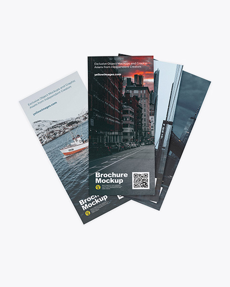 Four Textured Brochures Mockup