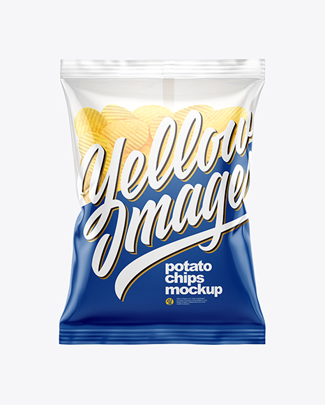 Bag With Corrugated Potato Chips Mockup