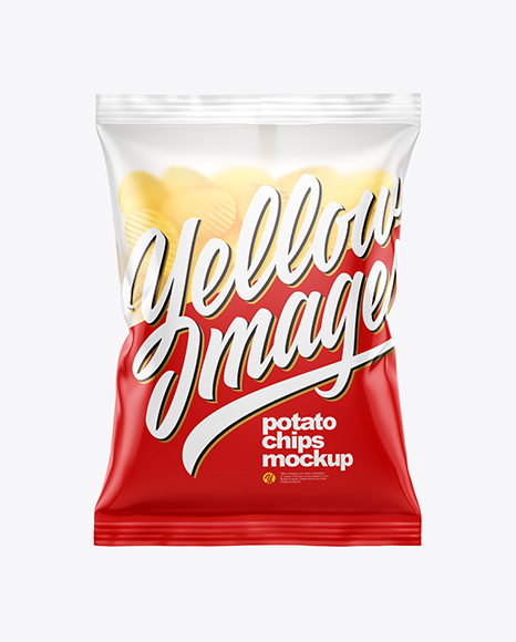 Matte Bag With Corrugated Potato Chips Mockup