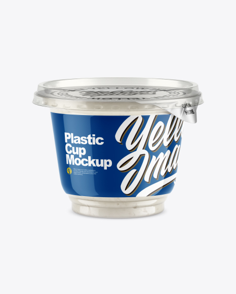 Plastic Cup w/ Sour Cream Mockup