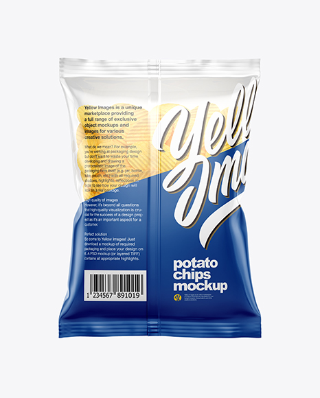 Bag With Corrugated Potato Chips Mockup