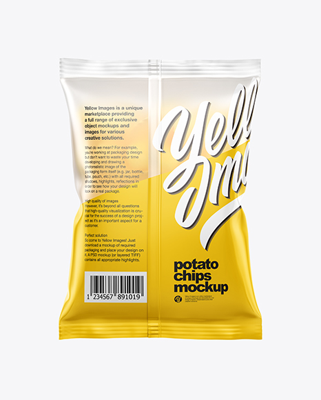 Frosted Bag With Corrugated Potato Chips Mockup