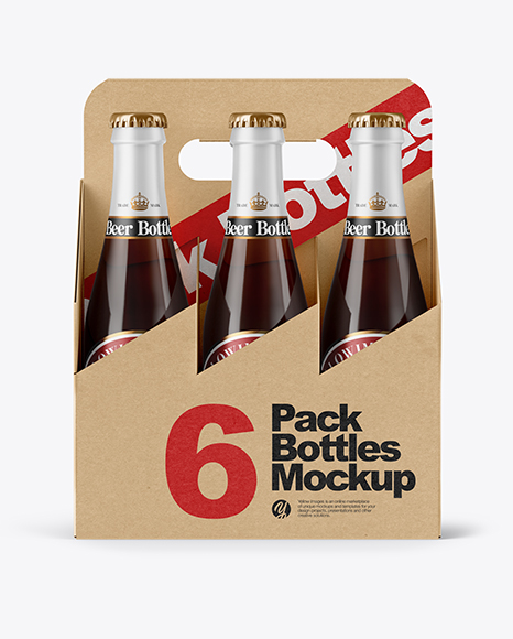 Kraft 6 Pack Beer Bottle Mockup