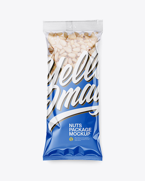 Clear Plastic Pack w/ Pine Nuts Mockup
