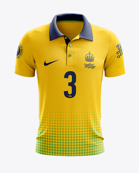 Soccer Polo T-Shirt Mockup - Front View