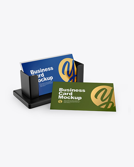 Business Cards with Holder Mockup